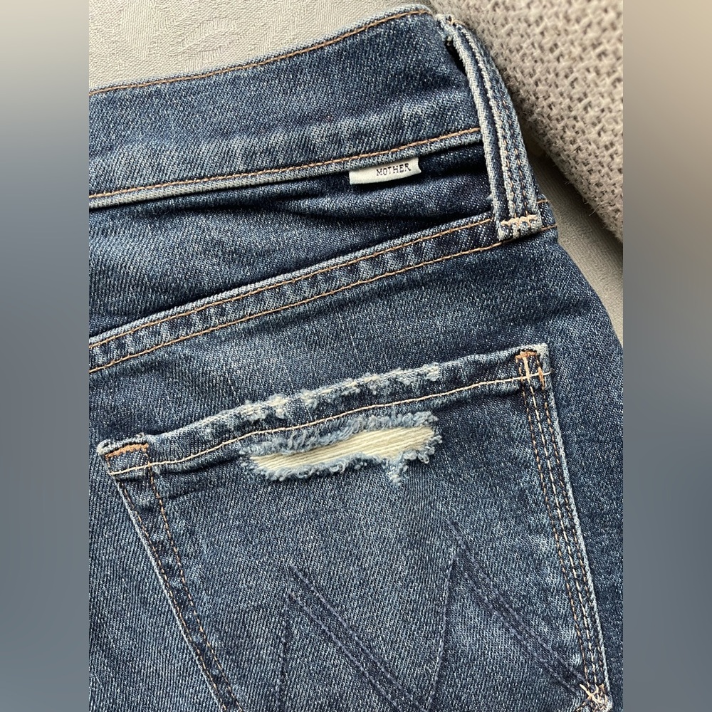 Mother denim fangirl flood High-waisted jeans wide barrel leg size 27 - Picture 6 of 16